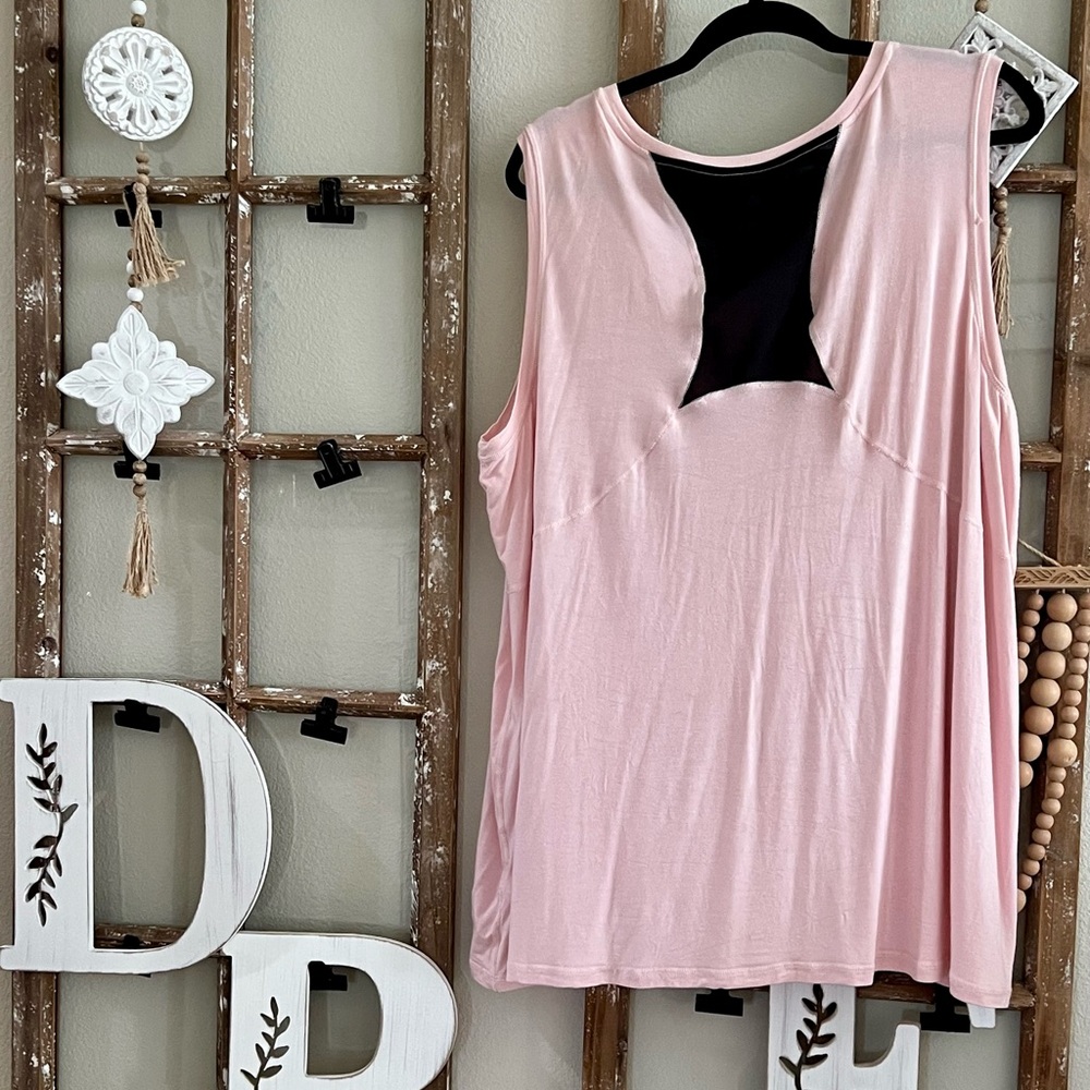 Light Pink 'Think Happy Be Happy' Sleeveless Tank - Picture 3 of 4